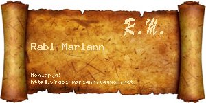 Rabi Mariann névjegykártya