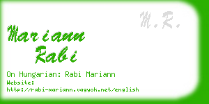 mariann rabi business card